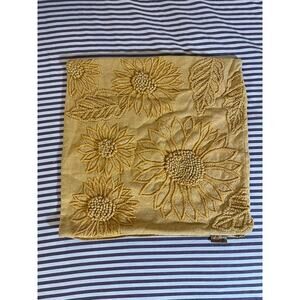 Devi Designs Sunflower Tufted Throw Pillow Cover Boho Mustard 18x18